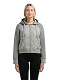 khujo Damen leichte Übergangsjacke kurze gesteppte Bomberjacke mit abnehmbarer Kapuze Malaya Cloud Green Gr. L