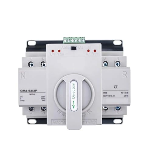 Interruptor de transferencia automática de doble potencia 2P 63A CA 50 60Hz para cuadro eléctrico