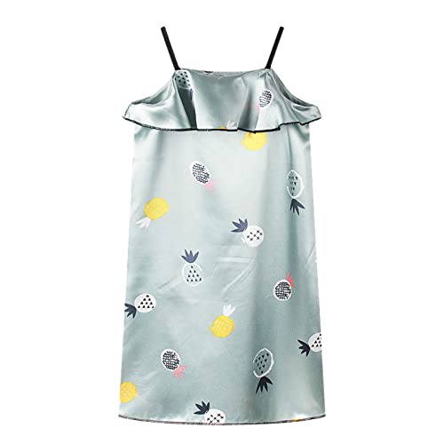 Vestido de dormir infantil para meninas, vestido de verão sem mangas, vestido de princesa estampado,