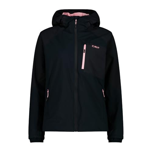 Waterproof 15.000 CMP Giacca HighLoft da donna con Cappuccio, 35Z2826 (IT, Numero, 46, Regular, Regular, Nero Antracite/Pink)