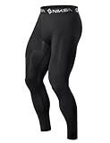 Niksa Men's Compression Pants, Athletic Workout Tights Performance Leggings Baselayer for Running Football Yoga Sports Black