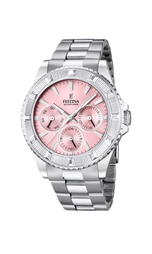 Festina Orologio Donna F16690/A Outlet Cassa in Acciaio Inox 316L Argento Cinturino in Acciaio Inox 316L Argento, Rosa