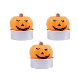 Rudiaoa 3 Stücke Halloween Schwarze Katzen Kürbisschädel Kerze Paraffin Geisterfiguren Für Kühlende Atmosphären Dekoration Paraffin