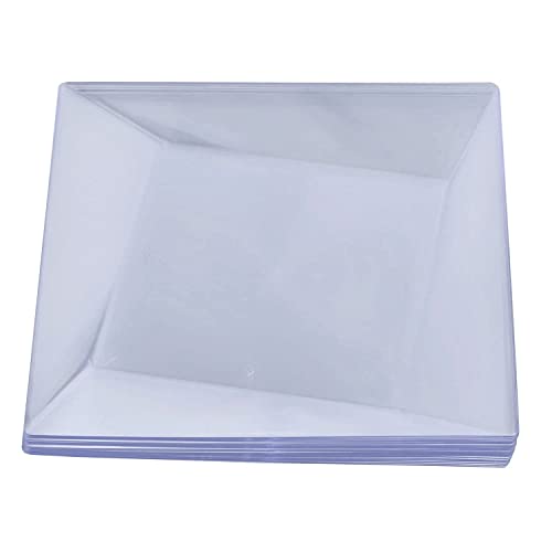 Party Essentials 20-Count Hard Plastic 10.75" Twisted Square Dinner Plates, Clear