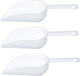 3Pcs Plastic Ice Scoop Multifunctional Frosted Ice Measuring Shovel Flour Scoop for Popcorn Canisters Cereal Popcorn Powders Dry Foods Candy