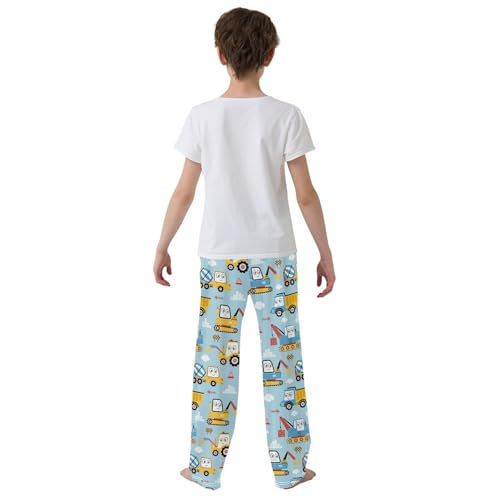 Cartoon Cargo Crane Boys Long Pants Soft Trousers Elastic Waist Kids Lounge Bottoms with Pockets S-XL3