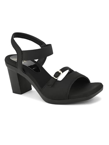 Image of JM LOOKS Women's Block Heel Sandals | Stylish Open Toe Dress Sandals with Double Strap & Buckle Detail | Comfortable Slip-On for Party Prom Date Night
