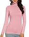 Qukayang Girls Turtle Neck Women Pink Shirts Underscrubs Underwear Top Winter Fall Long Sleeve Sexy Warm (Pink XL)