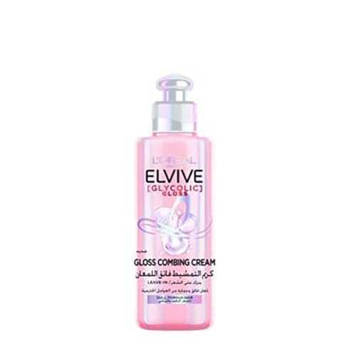 LOréal Paris Elvive Glycolic Gloss Leave-in Hair Combing Cream 2% Gloss Complex with [Glycolic acid] 200 ml