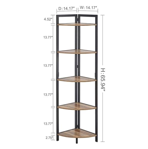 Estantería de esquina industrial de 6 niveles para optimizar el espacio de tu salón 3