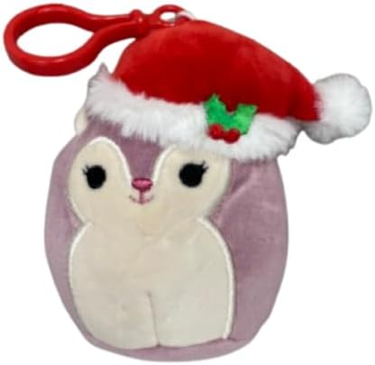 Squishmallows Official KellyToy Christmas 2023 Holiday Clip-on 3.5-inch Plush (Allina Squirrel) image 2