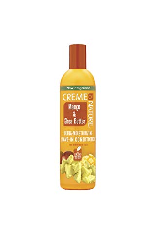 Creme of Nature, CNI, Tratamiento sin aclarado ultrahidratante con mango y manteca de karité, para cabellos deshidratados, nutrición y suavidad intensas, 250ml