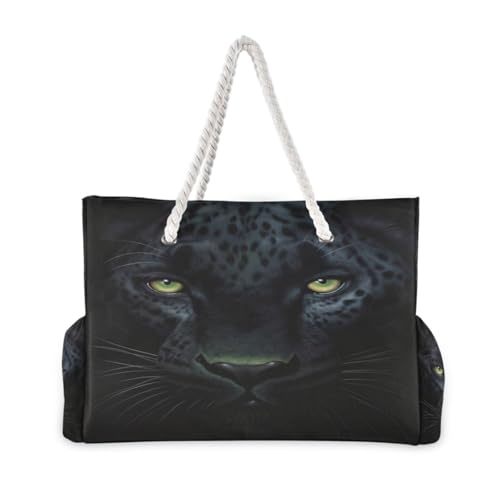 Black Dark Panther Beach Bag & Travel Tote Bag Large Sandproof Wet Pouch for Gym Travel2