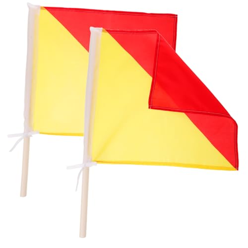 BEBEMOKO Vivid Red Signal Flag Lightweight Easy to Carry for Sports and Training Flagpole Hardware Included