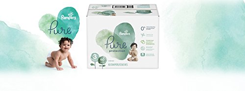 Image of Diapers Size 3, 60 Count - Pampers Pure Protection Disposable Baby Diapers, Hypoallergenic and Unscented Protection, Super Pack (Old Version)