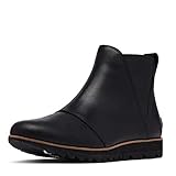 Sorel Women's Harlow Chelsea Rain Boot — Black — Waterproof Leather Ankle Booties — Size 5