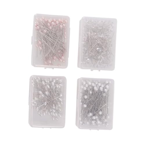 DOITOOL 400pcs Flat Back Pearl Pins Round Short Pearl Head Pins for Quilting Crafts Sewing Projects