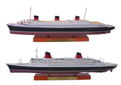 OPO 10 - Set of 2 Miniature replicas of The Most Famous French transatlantic Liners, The Normandie + The France, Scale 1/1250 or 25 cm - PA4 - Image 2
