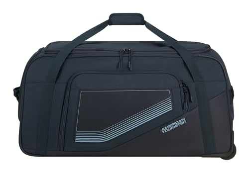 American Tourister City Racer - Reisetasche mit Rollen 77 cm, 129 L - Viel Stauraum & Separates Schuhfach - Wasserabweisend, Mehrere Griffe, Robust - Blau (Navy)