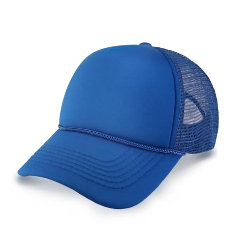 Image of CHOK.LIDS Classic Foam Trucker Hat Summer Mesh Rope Cap Solid Two Toned Blank Hat Mens Womens Adjustable Strap Light Weight