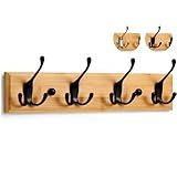 ✔ CUELGA MAS ROPA CON 4 COLGADORES PARED TRIPLES. Más capacidad para colgar abrigos, chaquetas, bolsos y toallas que otros percheros de pared.