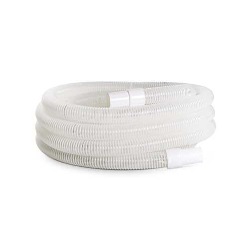 FITT EVAPOOL 12 m – Tubo espiralado flotante para la limpieza de la piscina, con manguitos no desmontables, diámetro interior del conector 38 mm, blanco