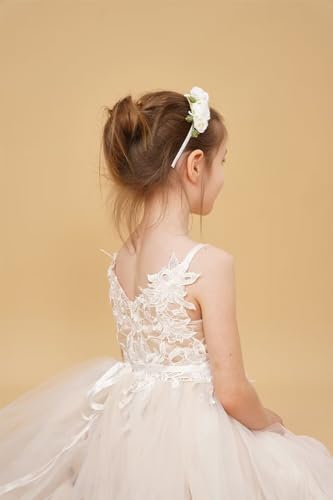 Lace Flower Girls Dress for Wedding Tulle Knee-Length Dresses Kids Princess Party Prom Gown4