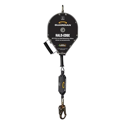 Guardian 10927 Halo-Edge SRL 50 ft – Class 2 Self-Retracting Lifeline with Swivel Top | Steel Cable & Impact Indicator | Leading Edge Rated | OSHA and ANSI Compliant