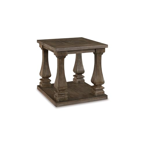 Signature Design by Ashley Johnelle Modern Country Rectangular End Table, Weathered Brown