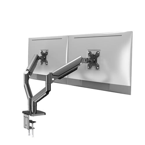 Image of Monitor Arm Mount, Gas Spring Desktop Stand, 13-32 Inch Screen Support, 8kg Capacity Vesa 100x100mm (Dual Monitor)