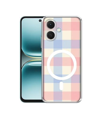 Image of Case Cover for Tecno Spark Go 2 4G Pastel Checkboard Magnetic Ring Design (Not Magnetic Compatible) | UV Printed Soft TPU Shockproof Back Case for Tecno Spark Go 2 4G