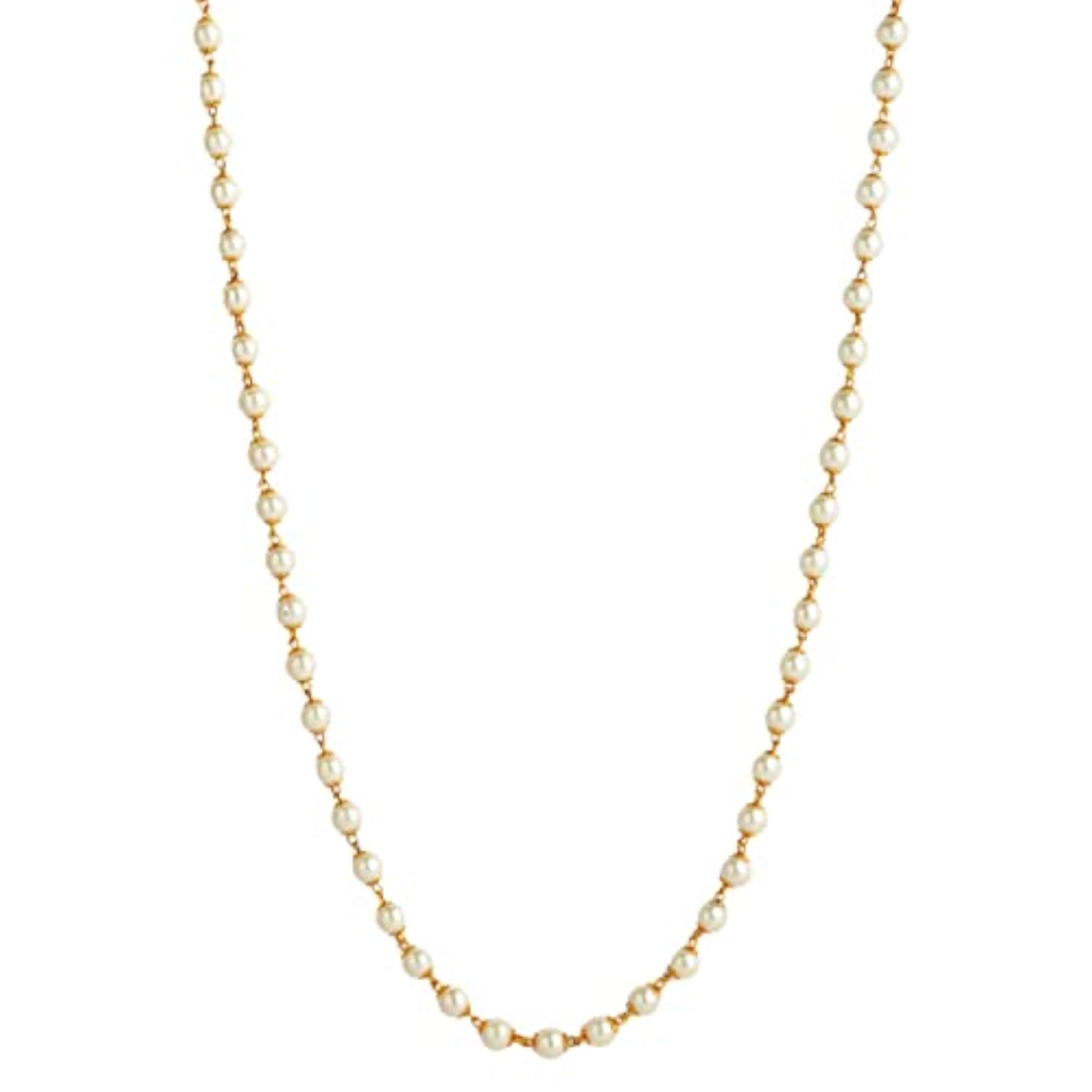 Gold-Plated Pearl Beaded Layered Necklace Set