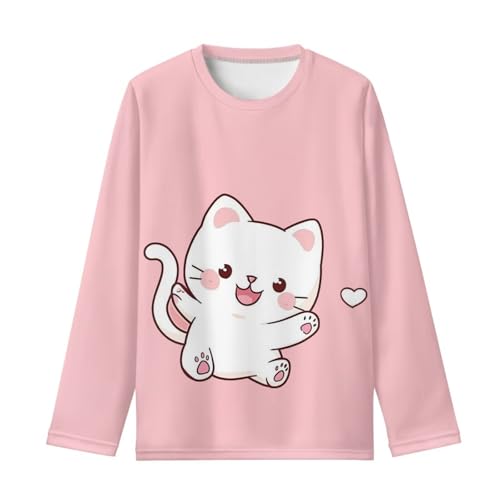 Image of Girls Basic Tee Shirts Outdoor Long Sleeve Shirt Winter Clothes Size 3-16 Top Fall Clothes Gift for Holiday
