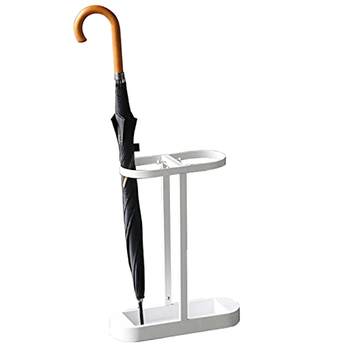 Paraguero Paragüero de Metal para Espacios Pequeños con 4 Ganchos, Sostenedor del Estante del Paraguas de la Entrada del Pasillo de la Oficina en Casa, Organizador de Almacenamiento ( Color : White ) Cover