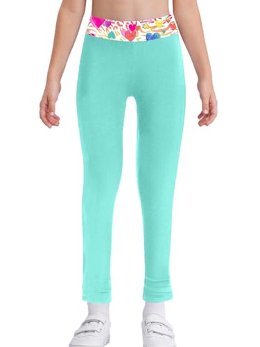 Kids Girls Quickly Dry Printed Practice Tights Sheer Mesh Patchwork Athletic Dance Running Workout Leggings