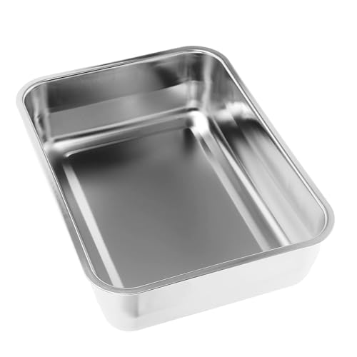 COLLBATH Stainless Steel Roasting Pan Hotel Pan Rectangular Tray for Catering Food Grade Baking Trays for Oven Large Serving Platter