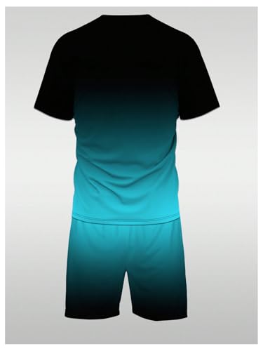 Men's 2 Piece Outfits Letter Print Short Sleeve T Shirts and Drawstring Waist Shorts Tracksuits2