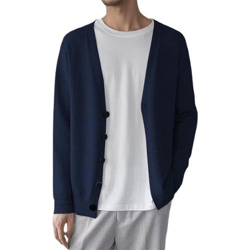 Chaqueta de punto para hombre rebeca de lana con bolsillos jersey de invierno abrigado