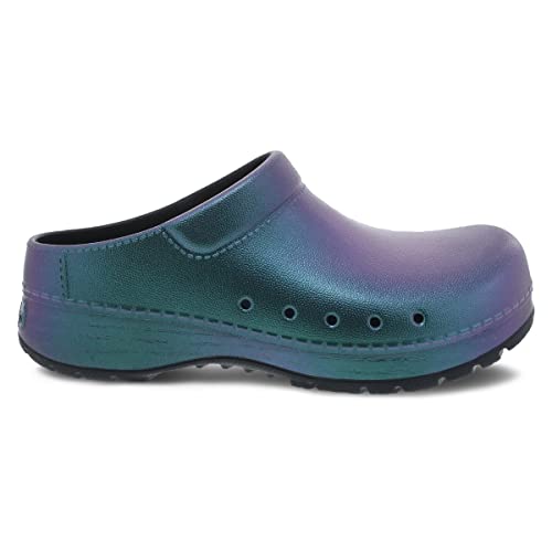 Dansko Kane Slip-On Mule Clog For Women – Lightweight Cushioned Comfort And Removable Eva Footbed With Arch Support – Easy Clean Uppers Kane Black Iridescent 8.5-9 M Us #TOP5