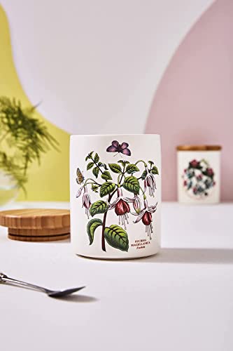 Portmeirion Botanic Garden Small Airtight Canister | 5.5 Inch Storage Container With Fuchsia Motif | Made In England From Fine Earthenware | Dishwasher Safe #TOP1