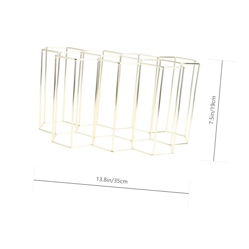 Soporte para Botellas de Vino de Hierro 7 Botellas Dorado miniatura 2