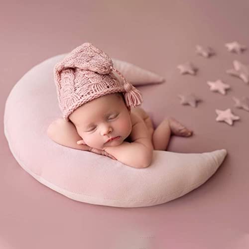 IGMaryBox Baby Moon Star Posing Pillow - Newborn Photography Prop Set (Pink)