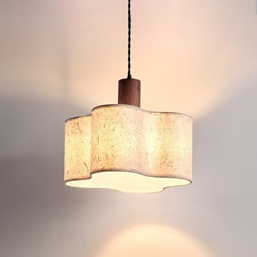 Lámpara colgante de nogal moderna E27 e iluminación de techo de papel Xuan ajustable para cocina