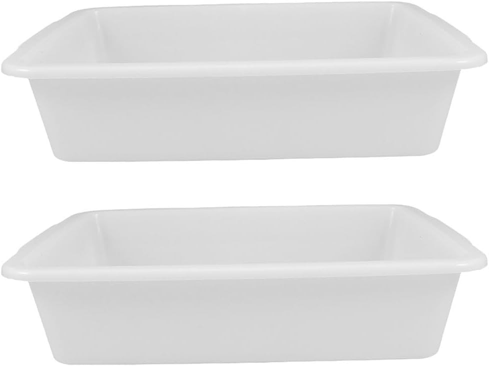 ULTECHNOVO 4 Pack Lab Spill Containment Tray, Deep Polypropylene Plastic Pan for Chemical Reagents, Drying Storage Bin for Laboratory Science Experiments, White