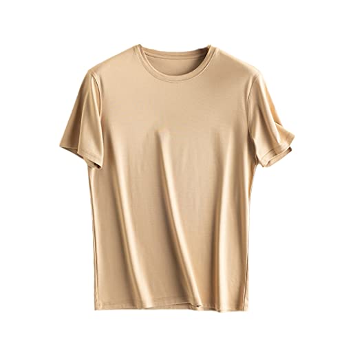 T-shirt en coton et soie pour homme : la douceur respirante du col rond d'été