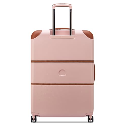 Image of DELSEY PARIS Chatelet Air 2.0 Checked Suitcase 28 Inch Large, Hardside Polycarbonate Luggage, Dual-Density Spinner Wheels, TSA Lock, Blush Pink