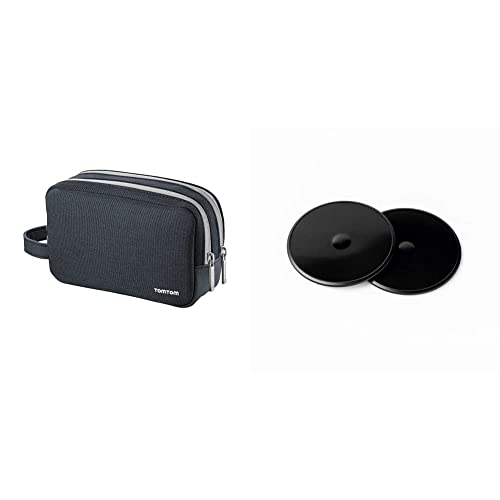 TomTom GPS Étui de Voyage Universel pour Tous Les GPS TomTom 4.3, 5 et 6'' & GPS Fixation Adhésive pour Tableau de Bord pour Tous Les Modèles TomTom (par Exemple TomTom GO, Start, Via)