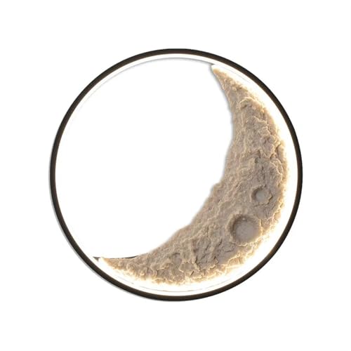 Aplique de pared exterior LED rojo media luna de 37W con luz tricolor para patio de villa