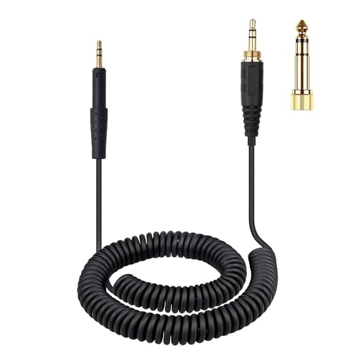 Cable de audio AUX enrollado compatible con Sennheiser HD miniatura 1
