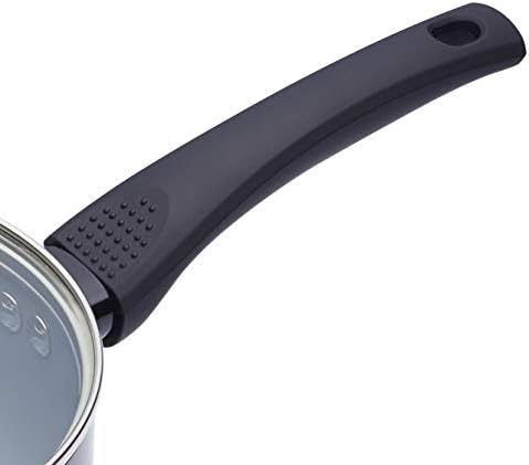 MasterClass Saucepan with Lid, Non-Stick Sauce Pot, 20 cm, Induction-Safe, Ceramic, Black